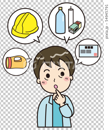 防災　考える　男性 54945791