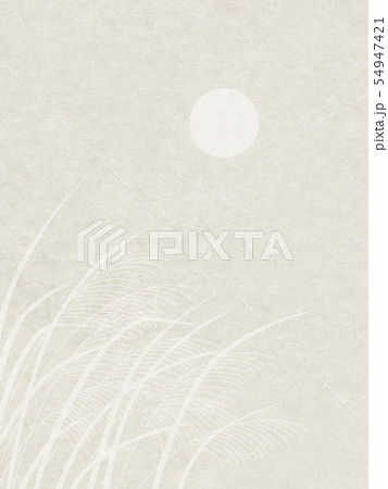 満月とススキの背景素材 54947421