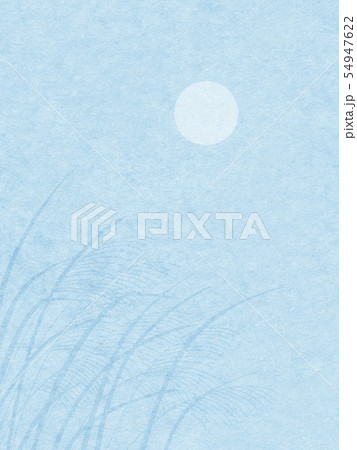 満月とススキの背景素材 満月とススキの背景素材 54947622