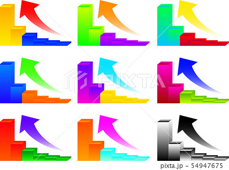 増加 上昇 棒グラフ 矢印 ビジネス イラストのイラスト素材