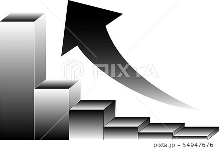 増加 上昇 棒グラフ 矢印 ビジネス イラストのイラスト素材