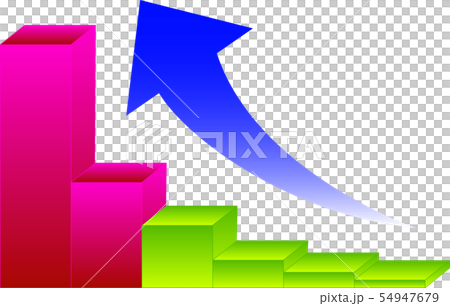 増加 上昇 棒グラフ 矢印 ビジネス イラストのイラスト素材