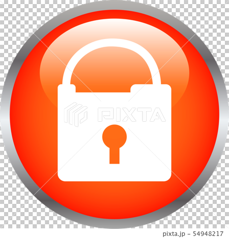 ボタン スイッチ 立体的 鍵 南京錠 ロック解除 イラストのイラスト素材