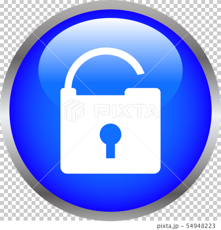 ボタン スイッチ 立体的 鍵 南京錠 ロック解除 イラストのイラスト素材