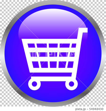 ボタン　スイッチ　立体的　ショッピング　買い物かご　カート　イラスト 54948430