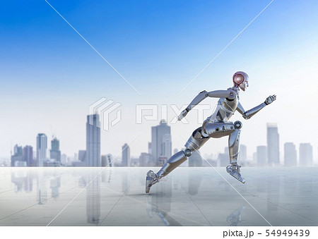 robot jumping or running robot jumping or running 54949439