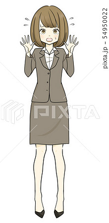 スーツ-慌てる女性 54950022