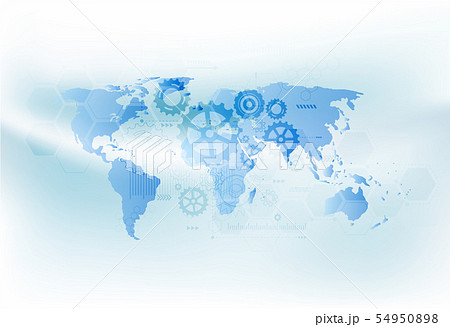 Global network connection. World map point 54950898