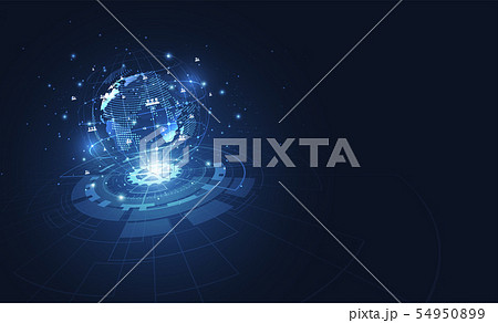 Global network connection. World map point 54950899