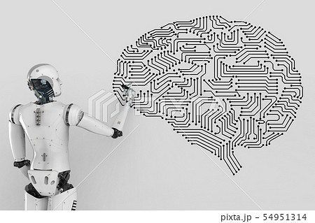 robot with circuit brain. 54951314