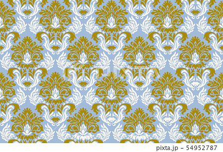 ダマスク柄・ダマスク織の背景イラスト_シームレスパターン・連続柄_3色配色 ダマスク柄・ダマスク織の背景イラスト_シームレスパターン・連続柄_3色配色 54952787