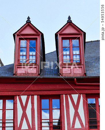 Dormer windows of houses. Josselin, beautiful Dormer windows of houses. Josselin, beautiful 54953556