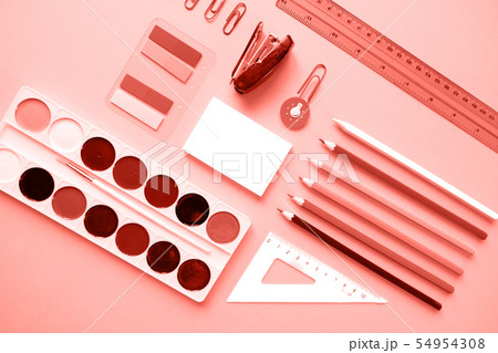Back to school. The various stationery on light 54954308