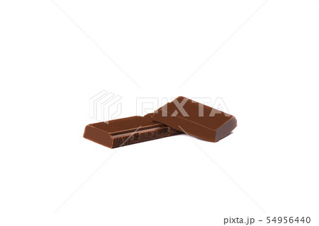Portion of chocolate bar isolated on white background over white background. 54956440