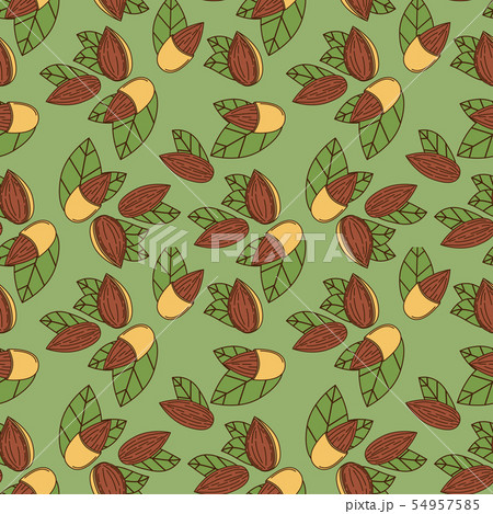 Seamless pattern of almond in cartoon style Seamless pattern of almond in cartoon style 54957585