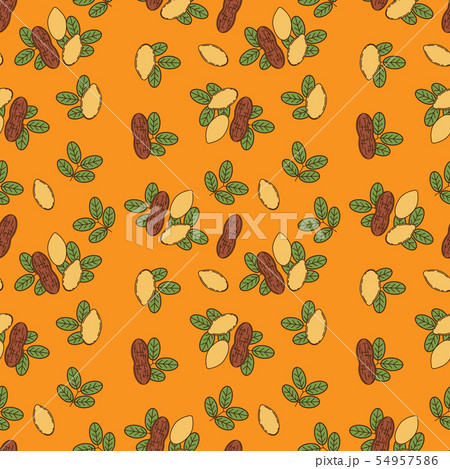 Seamless pattern of almond in cartoon style Seamless pattern of almond in cartoon style 54957586