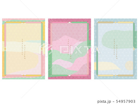 Japanese template with abstract background vector. Japanese template with abstract background vector. 54957903