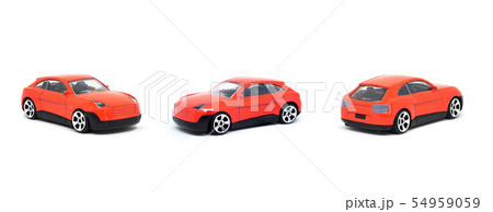 Red cars model toy isolated on white background. 54959059