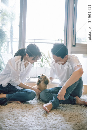 犬のいる暮らし 夫婦 カップル 犬のいる暮らし 夫婦 カップル 54961411