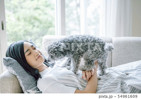 犬のいる暮らし 女性 犬のいる暮らし 女性 54961609