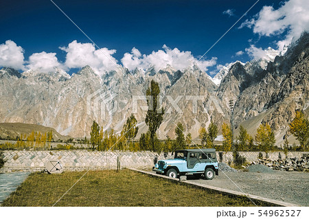 Landscape view of Passu cones mountain, Pakistan. 54962527