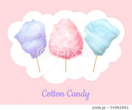 Candy floss cotton bilberry, cherry, plum candiesのイラスト素材 [54962661] - PIXTA