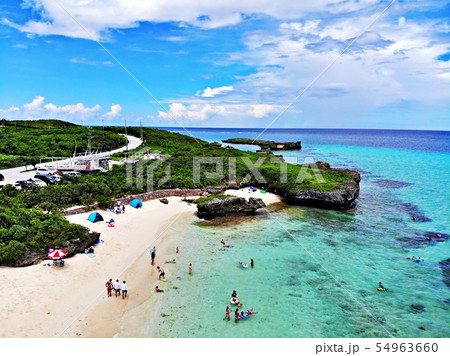 南国のビーチの空撮写真 南国のビーチの空撮写真 54963660