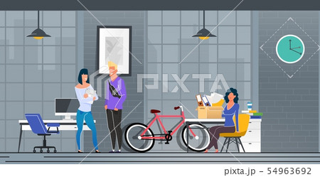 Informative Poster Moving to New Office Cartoon. 54963692