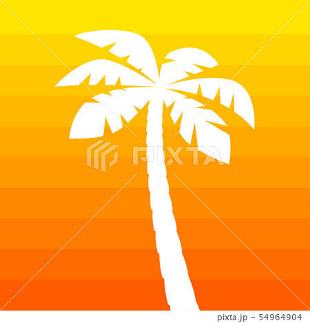 Simple palm tree silhouette. Vector 54964904
