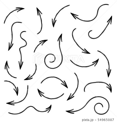 Arrows. Curved hand drawn icons Arrows. Curved hand drawn icons 54965087