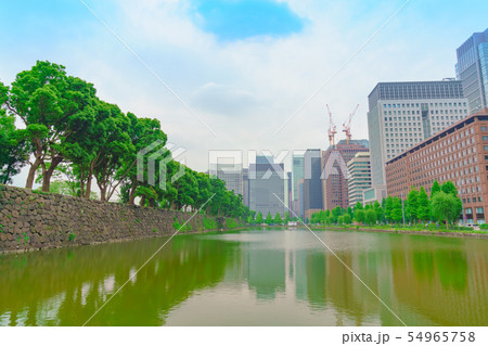 皇居周辺の風景(東京、日本) 54965758