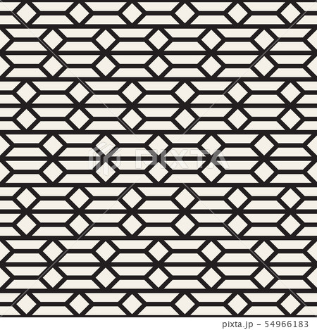 Abstract geometric pattern with stripes. Vector seamless background. Black and white linear lattice. 54966183