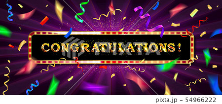 Congratulations banner with glitter decoration 54966222