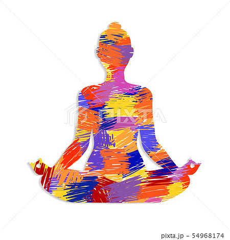 Vector illustration Basic meditation Poses abstract activities adult alone  alternative art aura backg…