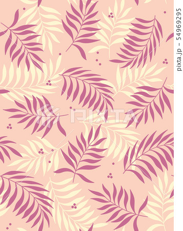 Tropical leaves seamless pattern on pink background. Vector illustration. Tropical leaves seamless pattern on pink background. Vector illustration. 54969295