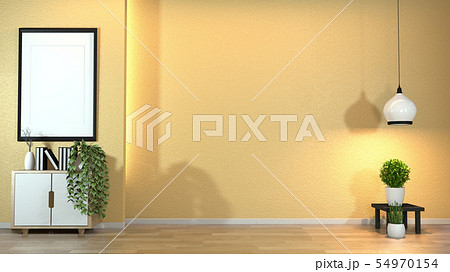 Cabinet in modern zen living room with decoraion 54970154