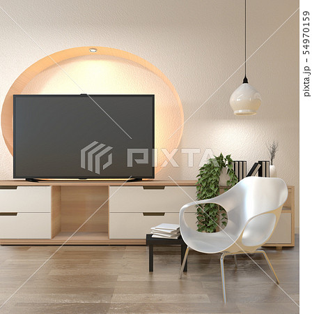 Tv cabinet in modern empty room wall shelf design Tv cabinet in modern empty room wall shelf design 54970159