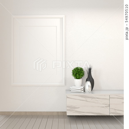 Mock up granite cabinet in modern zen empty 54970510