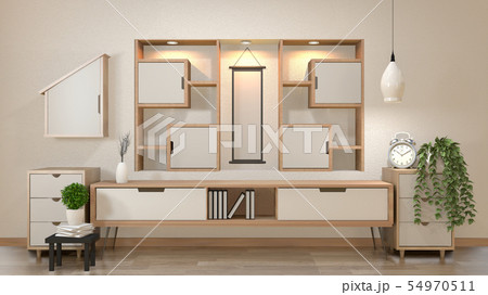 cabinet and decoration in modern zen empty cabinet and decoration in modern zen empty 54970511