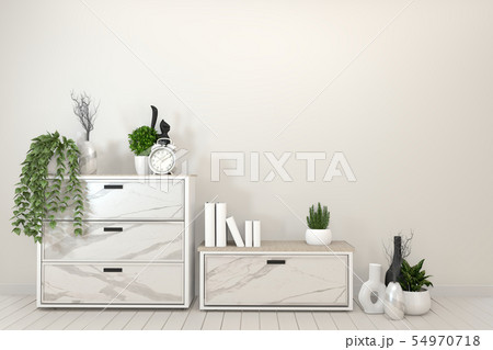 Mock up Tv shelf cabinet in modern empty room. 3d 54970718