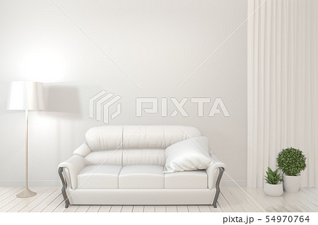 Interior poster mock up wooden frames, sofa, plant 54970764