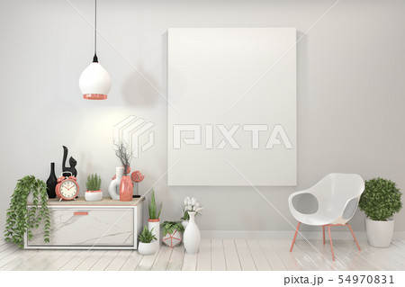 mock up poster granite cabinet and frame.3d 54970831