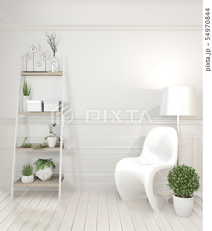Mock up white chair and decoration modern style on Mock up white chair and decoration modern style on 54970844