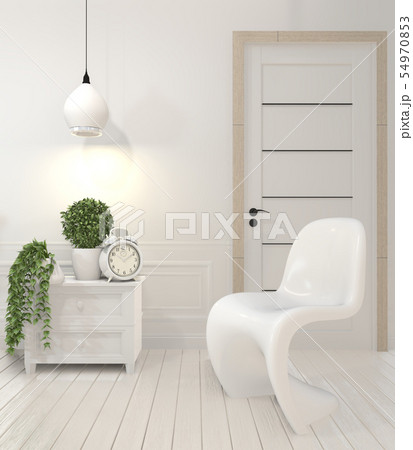 Mock up white chair and decoration modern style on 54970853