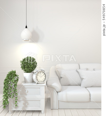 Interior poster mock up with  empty wooden  sofa, 54970854