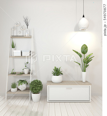 mock up decoration plants on cabinet in white mock up decoration plants on cabinet in white 54970877