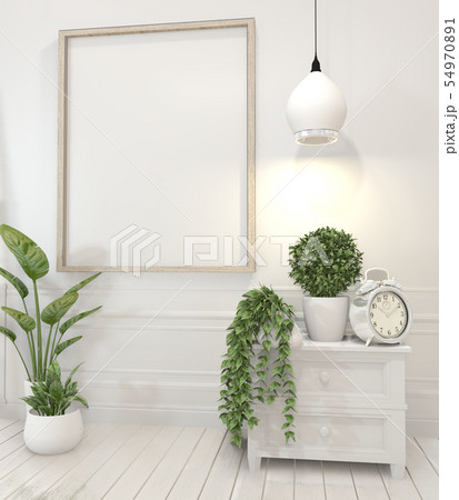 mock up poster and decoration plants on cabinet in mock up poster and decoration plants on cabinet in 54970891