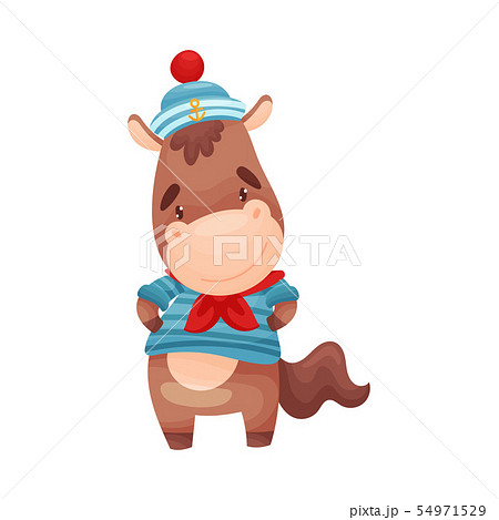 Cute horse sailor. Vector illustration on white background. 54971529