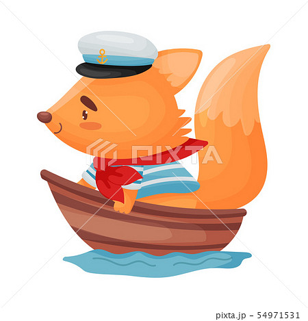 Cute fox sailor. Vector illustration on white background. 54971531