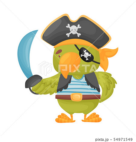 Cute parrot pirate. Vector illustration on white background. Cute parrot pirate. Vector illustration on white background. 54971549